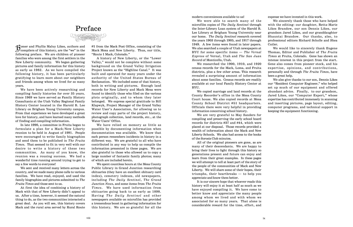 Text page with 'Preface' at the top on a white background