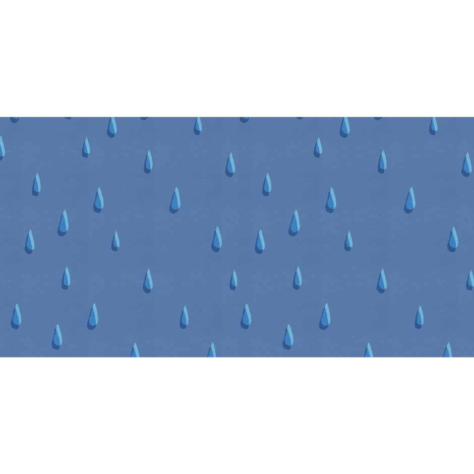 Blue rain drops on a blue background