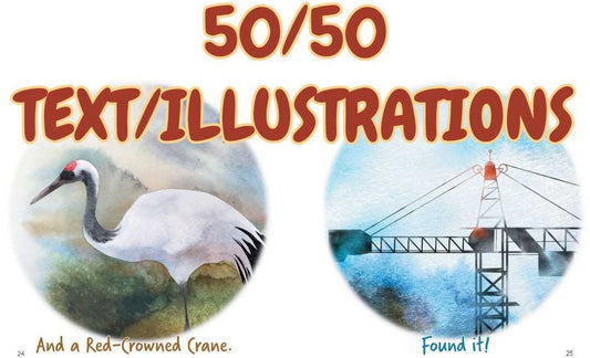 What do you mean 50/50 Text/Illustrations?