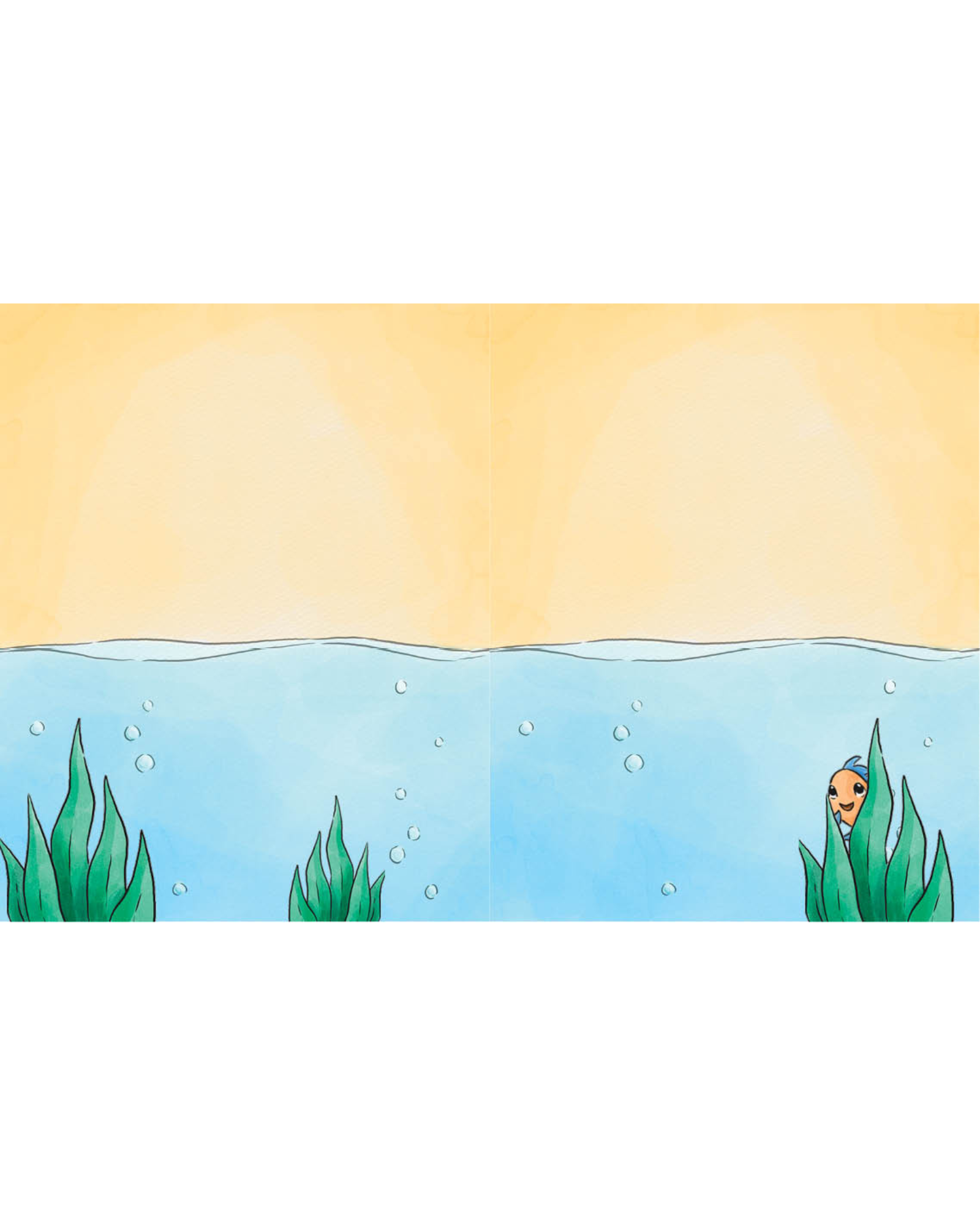Fish tank with fish hiding in greenery