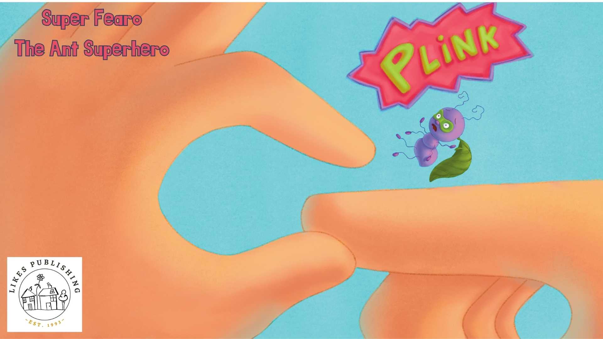 Cartoon illustration of a hand about to squash a small purple creature with 'Plink' text above.